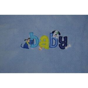 Just Born Blue Puppy Dog Baby Blanket Orange Ball Bone Security Lovey
